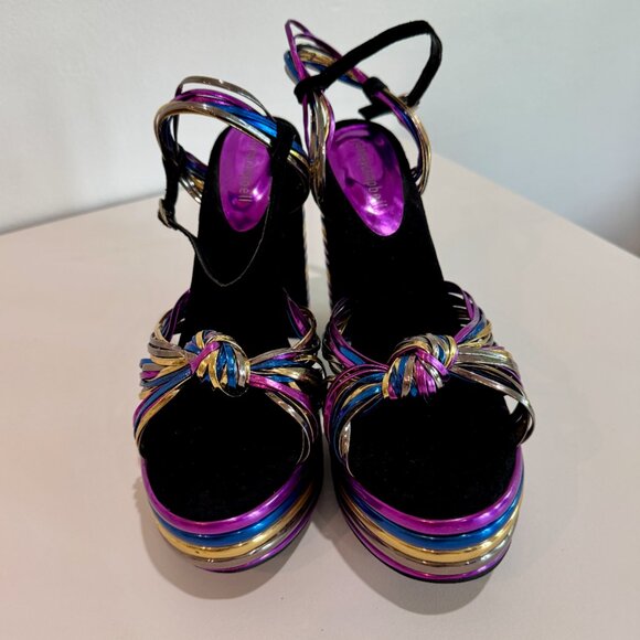 JEFFREY CAMPBELL Andrea Metallic Rainbow Disco Platform (RARE!) - Picture 8 of 16